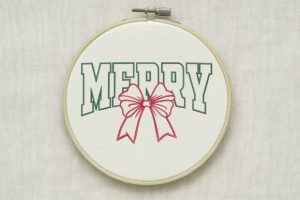 Alternative view of Merry Christmas Text with Festive Bow
