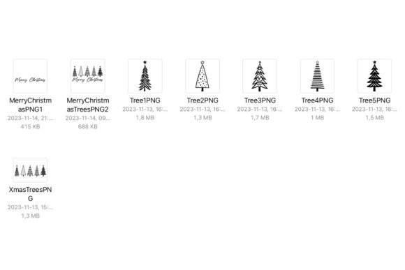 Merry Christmas Trees SVG - ClipArt PNG - Image 2