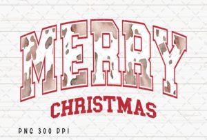 Merry Christmas Western Retro PNG