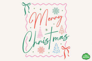 Merry Christmas Svg Png Coquette Bow Png