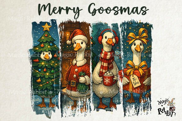 Merry Goosmas -Christmas Goose Png