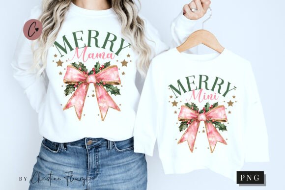 Merry Mama & Mini Coquette Christmas PNG