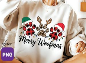 Alternative view of Merry Woofmas Png, Merry Christmas, Dog