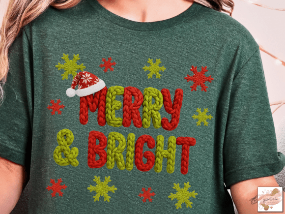 Merry and Bright Png Yarn Christmas Png - Image 6