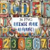 Metal License Plate Alphabet Bundle