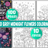 Midnight Flowers Coloring Pages