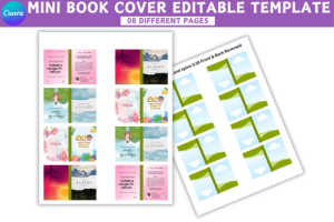 Alternative view of Mini Book Covers Canva Editable Template