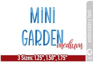 Mini Garden Embroidery Font - Medium