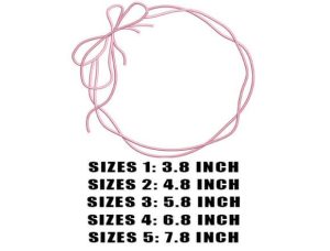 Alternative view of Minimal Bow Wreath Embroidery Design
