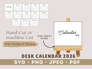 Minimalist 2026 Desk Calendar Printable