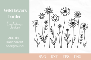 Minimalist Wild Flower Border SVG