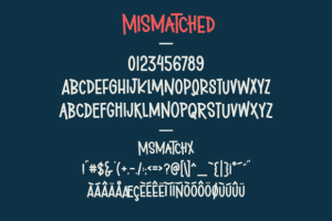 Alternative view of Mismatched Socks Font
