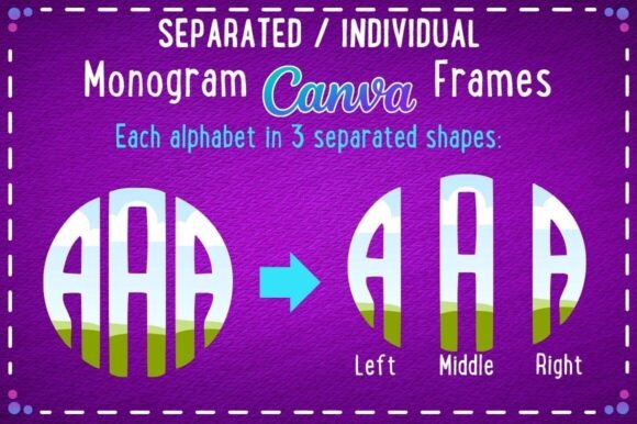 Monogram Canva Frame Alphabet Set V2