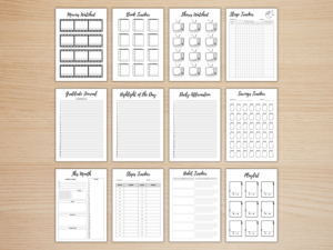 Alternative view of Monthly Trackers Bundle, Digital Planner