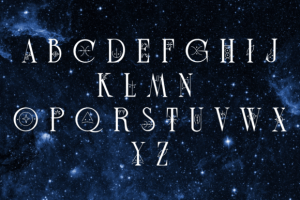 Alternative view of Moon Glyphs Font