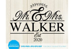 Mr and Mrs Est 2020 Wedding Sign