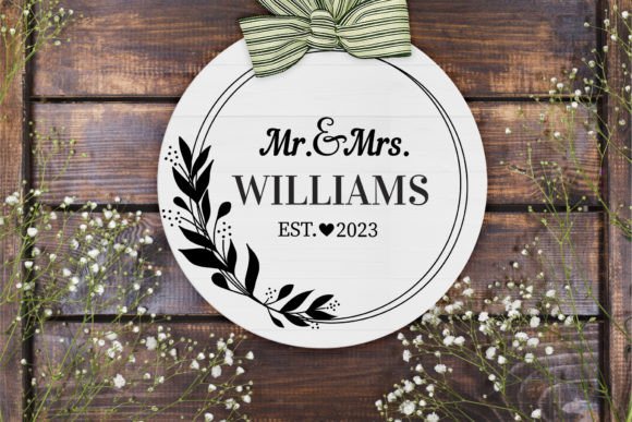 Mr and Mrs Wreath Wedding Bundle SVG - Image 5