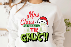 Alternative view of Mrs. Claus but Married to the Grinch SVG