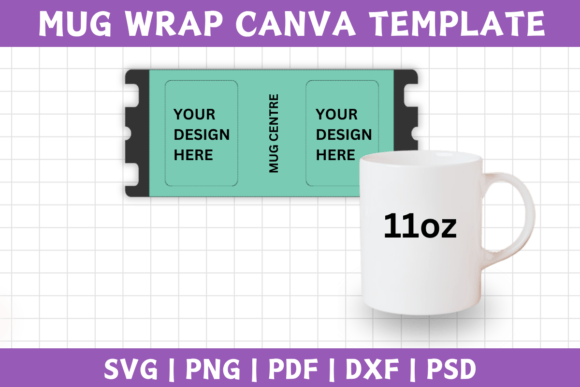 Mug Wrap Canva Template 11oz, 12oz, 15oz - Image 2