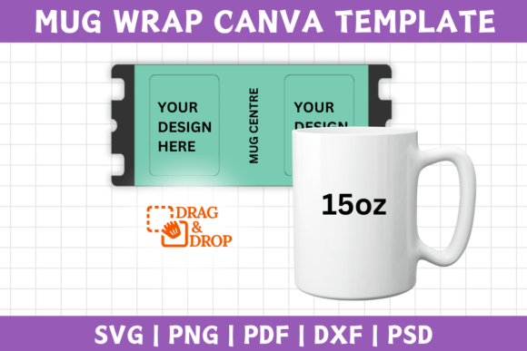 Mug Wrap Canva Template 11oz, 12oz, 15oz - Image 4