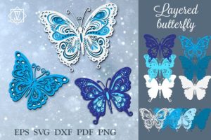 Multilayer Butterflies.Cricut File.Craft