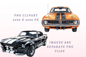 Alternative view of Muscle Cars PNG Bundle
