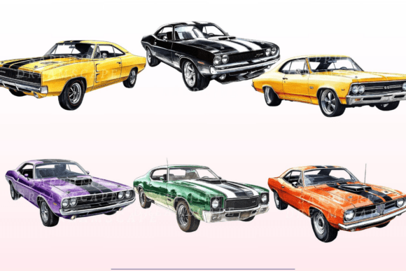 Muscle Cars PNG Bundle - Image 6