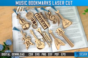 Music Bookmarks Laser Cut Bundle | CNC
