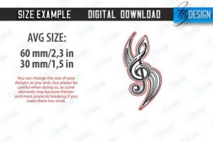 Alternative view of Music Bookmarks Laser Cut Bundle | CNC