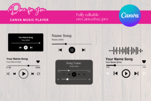 Music Player Canva Template Bundle