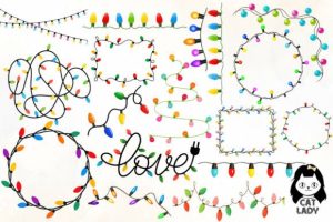 Alternative view of New Christmas Lights Sublimation Clipart