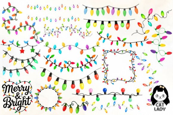 New Christmas Lights Sublimation Clipart - Image 3