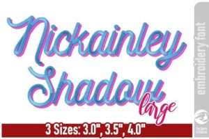 Nickainley Shadow Embroidery Font - L