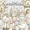 North Christmas Watercolor Clipart