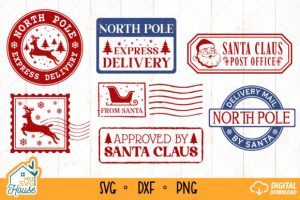 Alternative view of North Pole Express Santa Mail SVG Bundle