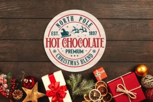 Alternative view of North Pole Hot Chocolate SVG, Xmas Sign
