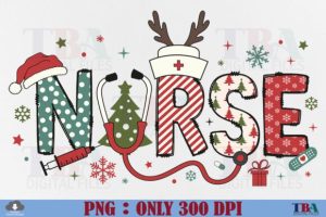 Nurse Christmas PNG Xmas Letters Doodle