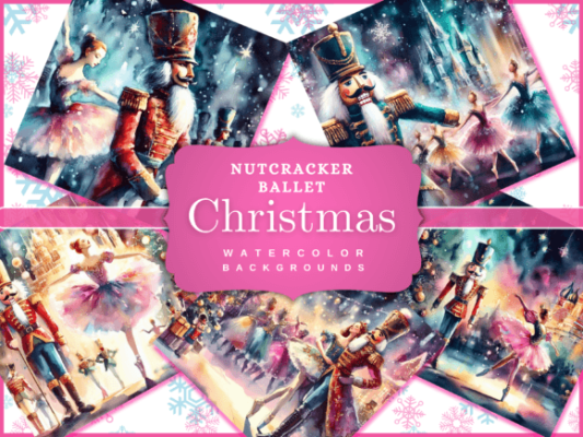 Nutcracker Ballet Christmas Backgrounds