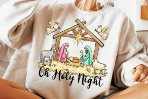 Oh Holy Night Nativity Scene Christmas P