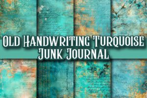 Old Handwriting Turquoise Junk Journal