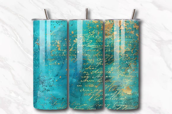 Old Handwriting Turquoise Junk Journal - Image 4