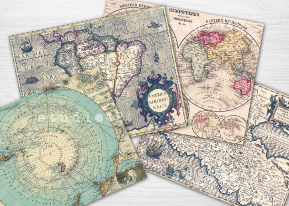 Old Maps of the World, Vintage Maps - Image 2