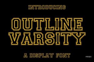 Outline Varsity Font