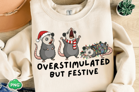 Overstimulated but Festive Possum Png - Image 4
