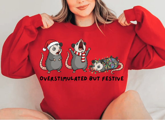 Overstimulated but Festive Possum Png - Image 6