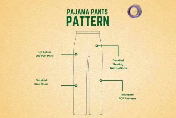 Pajama Pants Sewing Pattern Loungewear - Image 3