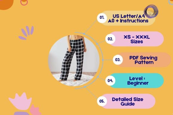 Pajama Pants Sewing Pattern Loungewear - Image 5