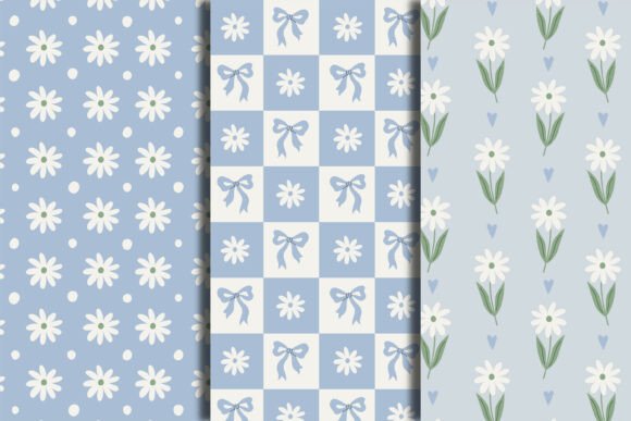 Alternative view of Pastel Daisy Seamless Patterns