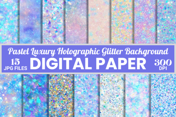 Pastel Holographic Glitter Background