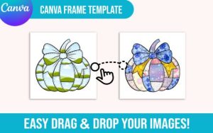 Alternative view of Patchwork Pumpkin Canva Frame Template